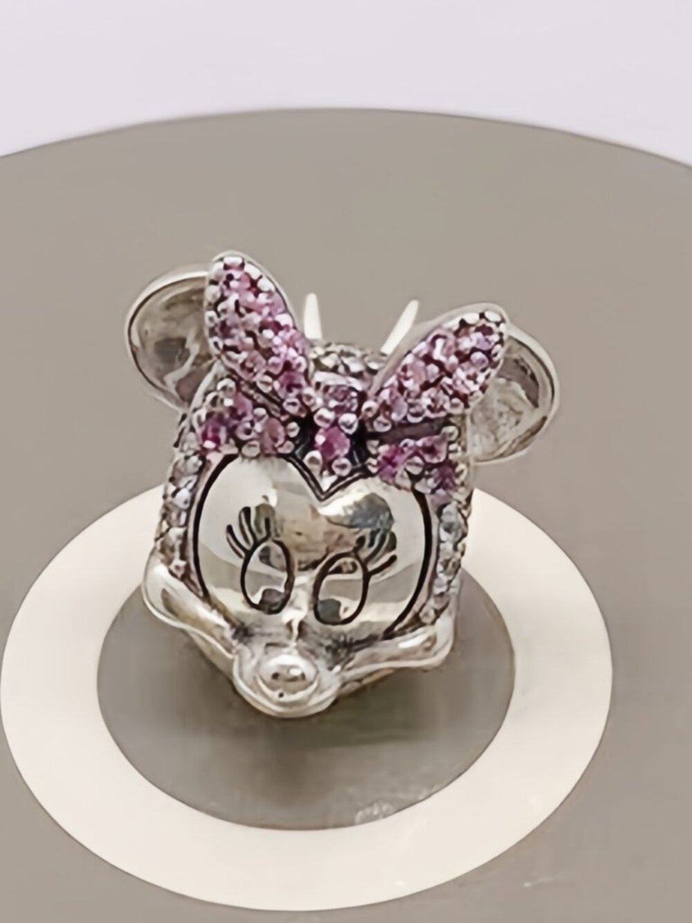 Pandora Disney Minnie Mouse Pink Pavé Bow Clip Charm